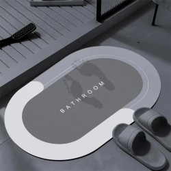Oval Antislip Absorbent Bathroom Mat – Fast Dry, Non-Slip & Elegant Comfort