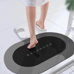 Oval Antislip Absorbent Bathroom Mat – Fast Dry, Non-Slip & Elegant Comfort