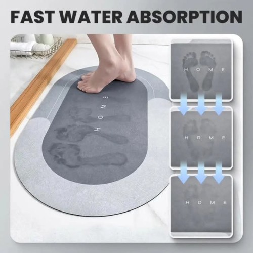 Oval Antislip Absorbent Bathroom Mat – Fast Dry, Non-Slip & Elegant Comfort