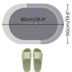 Oval Antislip Absorbent Bathroom Mat – Fast Dry, Non-Slip & Elegant Comfort