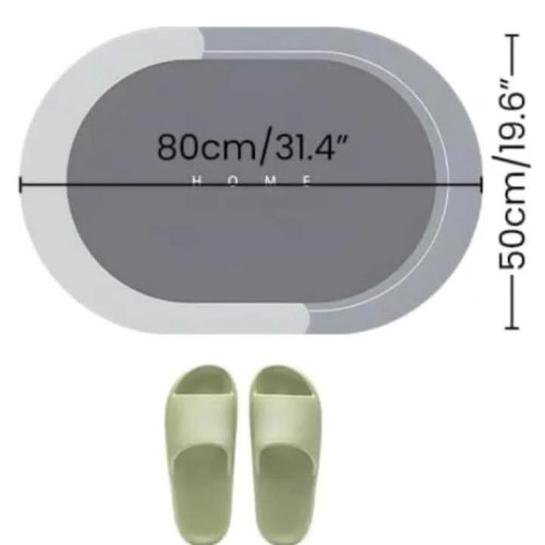 Oval Antislip Absorbent Bathroom Mat – Fast Dry, Non-Slip & Elegant Comfort