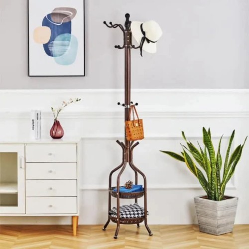 Heavy Duty Wrought Iron Coat/Handbag Floor Standing Rack
