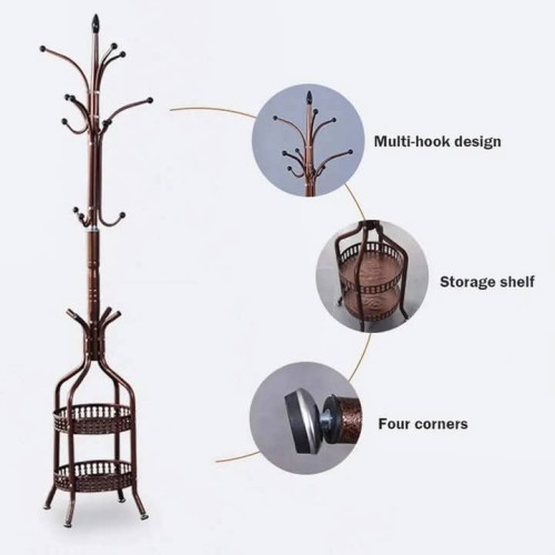 Heavy Duty Wrought Iron Coat/Handbag Floor Standing Rack