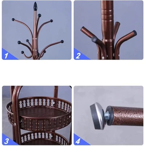Heavy Duty Wrought Iron Coat/Handbag Floor Standing Rack