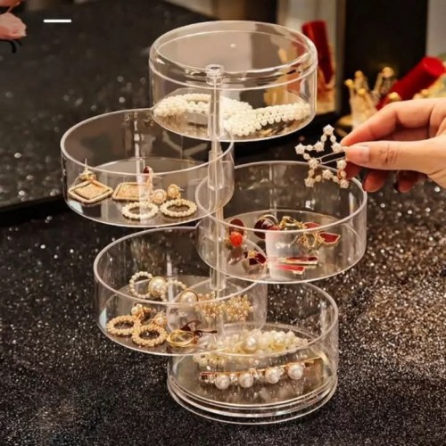 5 Layer Acrylic Rotating Jewelry Storage Box 5 Layer Acrylic Rotating Jewelry Storage Box