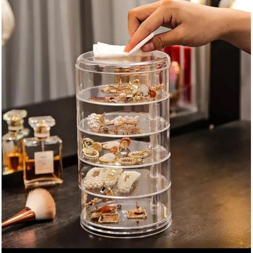 5 Layer Acrylic Rotating Jewelry Storage Box 5 Layer Acrylic Rotating Jewelry Storage Box