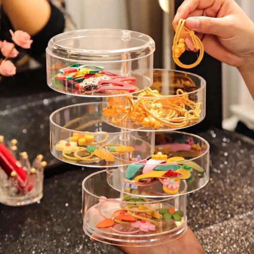 5 Layer Acrylic Rotating Jewelry Storage Box 5 Layer Acrylic Rotating Jewelry Storage Box