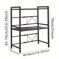 Two Layer Heavy-Duty Adjustable Microwave Stand