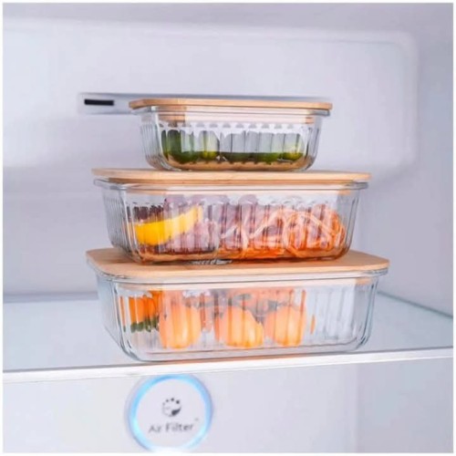 Ribbed Glass Food Storage