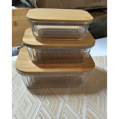Ribbed Glass Food Storage