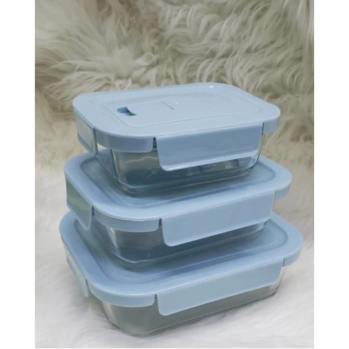 3pcs Borosilicate Glass Lunch Box