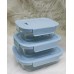 3pcs Borosilicate Glass Lunch Box