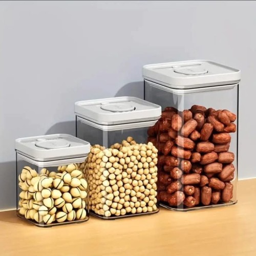 3pcs Airtight Press-To-Seal Food Storage Containers With Lid