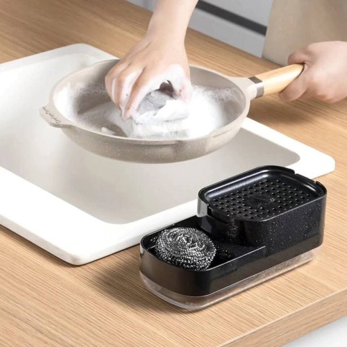 3-In-1 Kitchen Soap Pump With Sponge 3-In-1 Kitchen Soap Pump With Sponge