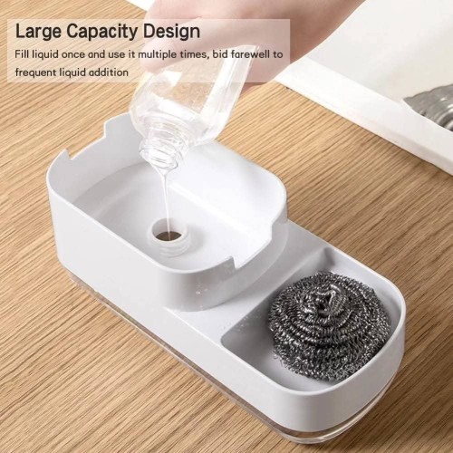 3-In-1 Kitchen Soap Pump With Sponge 3-In-1 Kitchen Soap Pump With Sponge