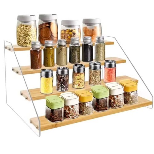4 Tier Bamboo And Acrylic Multi-Purpose Stand 4 Tier Bamboo And Acrylic Multi-Purpose Stand