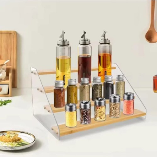4 Tier Bamboo And Acrylic Multi-Purpose Stand