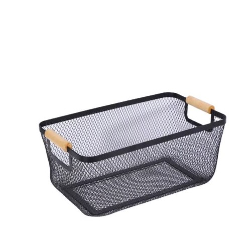 Mesh Storage Basket With Wooden Handles Mesh Storage Basket With Wooden Handles