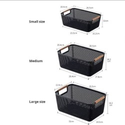 Mesh Storage Basket With Wooden Handles