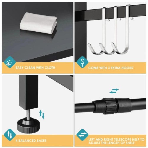 Single Layer Heavy-duty Adjustable Microwave Stand