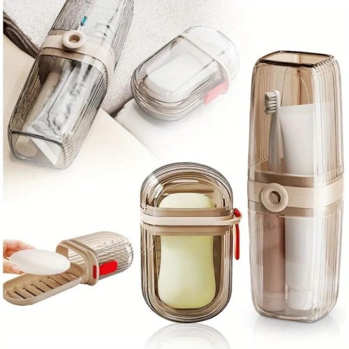 Portable Travel Soap Dish & Toothbrush Holder Set