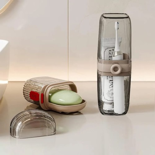 Portable Travel Soap Dish & Toothbrush Holder Set