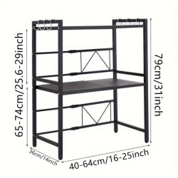 Double Layer Heavy-duty Adjustable Microwave Stand