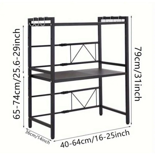 Double Layer Heavy-duty Adjustable Microwave Stand