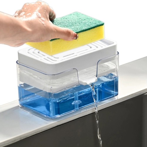 2-in-1 Kitchen Soap Pump +Sponge Holder