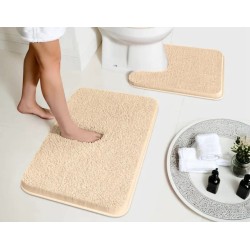 2Pcs Thick Microfibre Bathmats/ Toilet mats