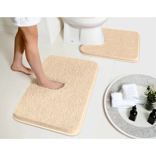 2Pcs Thick Microfibre Bathmats/ Toilet mats