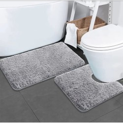 2Pcs Thick Microfibre Bathmats/ Toilet mats