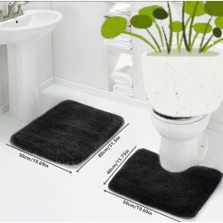 2Pcs Thick Microfibre Bathmats/ Toilet mats