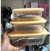 3Pcs Ribbed Glass Food Storage Containers With Bamboo Lid