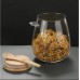 Glass Storage Canisters With Bamboo Spoon And Airtight Lid