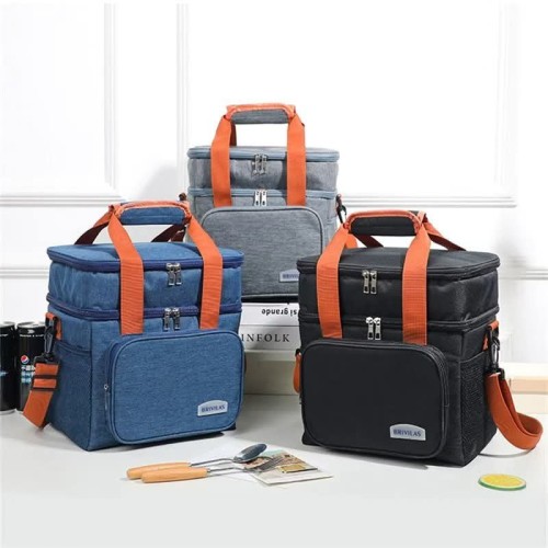 Double Layer Insulated Lunch Bag