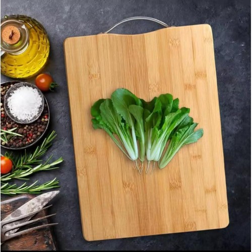 Heavy Wooden Chopping Board With Metallic Handle