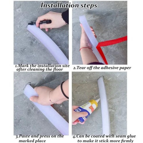 2M Silicone Shower Barrier Bathroom Water Stopper