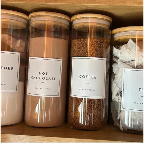 2000ML Glass Spaghetti/ Cereal Jar With Airtight Bamboo Lid