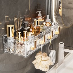 Wave Patterned Acrylic Bathroom Shelf