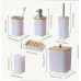 6 in 1 Bathroom Accessories Set with Wooden Top