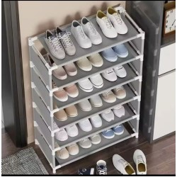 7 Tier Shoe Rack – Space-Saving Steel Shoe Organizer | Grey