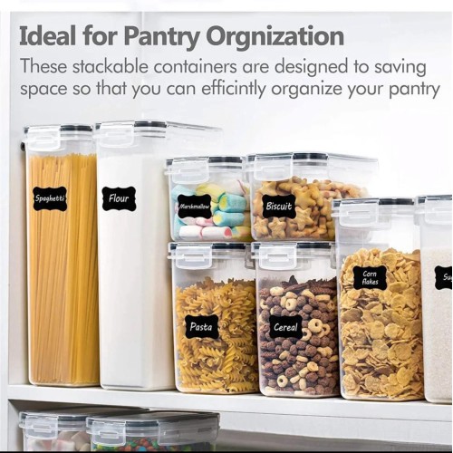 8pcs Pantry Storage Containers – Airtight, Large Capacity Set