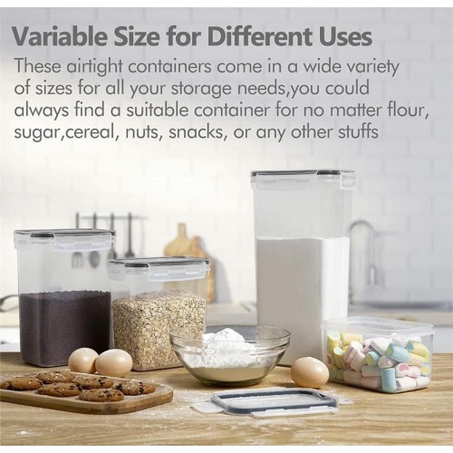 8pcs Pantry Storage Containers – Airtight, Large Capacity Set