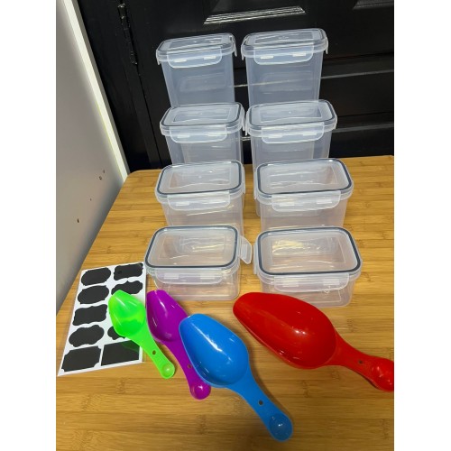 8pcs Pantry Storage Containers – Airtight, Large Capacity Set