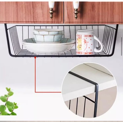 Under Shelf Organizer – Metallic Kitchen & Closet Storage Basket Under Shelf Organizer – Metallic Kitchen & Closet Storage Basket