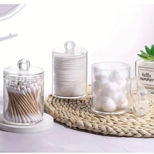 Acrylic Bathroom Organizer – Dustproof Swab & Pad Storage Acrylic Bathroom Organizer – Dustproof Swab & Pad Storage