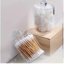 Acrylic Bathroom Organizer – Dustproof Swab & Pad Storage