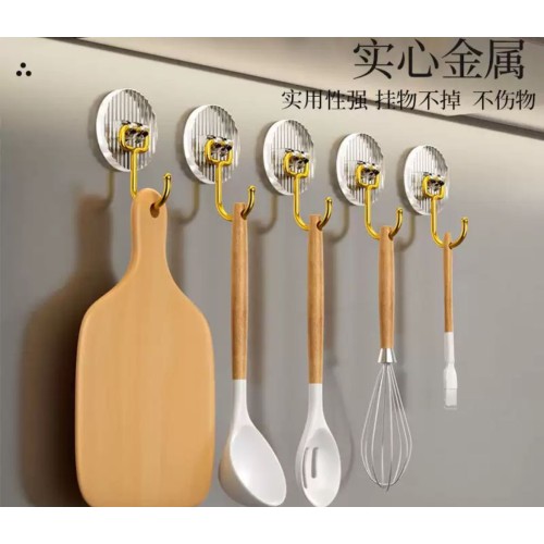 Set of 5 Golden Acrylic Hooks – Modern Wall Key & Towel Holders Set of 5 Golden Acrylic Hooks – Modern Wall Key & Towel Holders