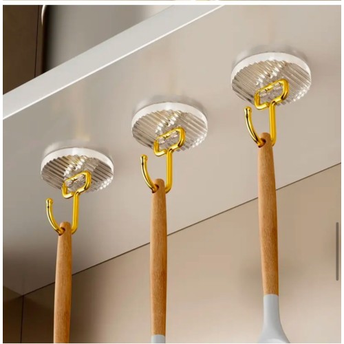 Set of 5 Golden Acrylic Hooks – Modern Wall Key & Towel Holders Set of 5 Golden Acrylic Hooks – Modern Wall Key & Towel Holders